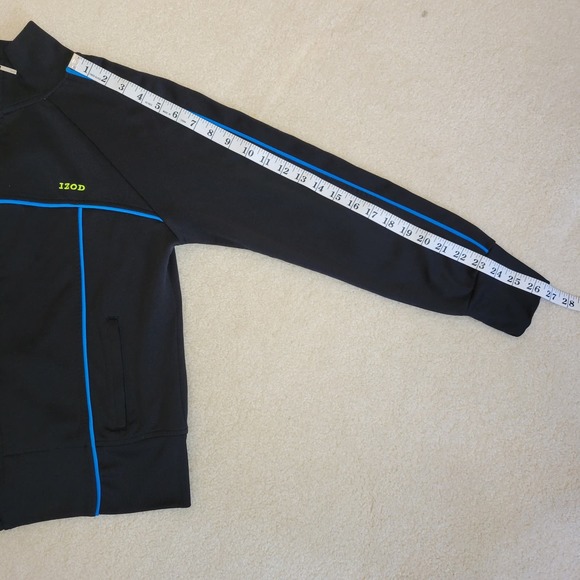 IZOD Movement Track Jacket Womens Medium Zip Blue Black Activewear Pockets - Picture 8 of 12